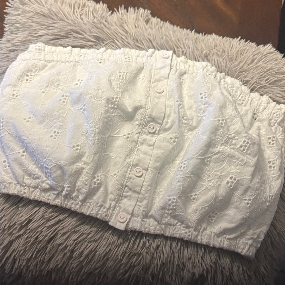 Love Tree White Smocked Top